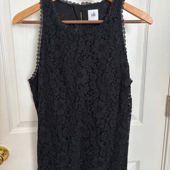 CAbi Black Lave Sleeveless Tank Top Size Large - Picture 2 of 7